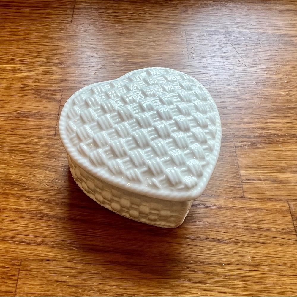Tiffany & Co Vintage White Porcelain Heart-Shaped Trinket Box by Sybil Connolly
